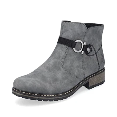Image de Rieker Femme Bottines Z6869, Dame Bottines,Demi Bottes,Bottines,fourrés,Bottes d&#039;hiver,Gris (Grau / 45),36 EU 3.5 UK