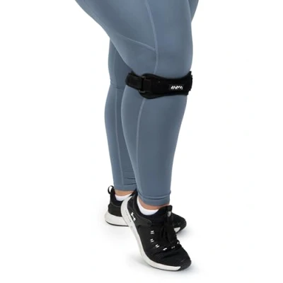 Image de KARM Stabilisateur de rotule grande taille pour syndrome d&#039;Osgood Schlatter tendinite rotulienne déchirures du ménisque jogging femmes hommes jeunes (noir, 2 pièces)