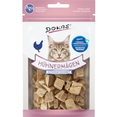 Image de DOKAS Abats lyophilisés Friandises de qualité supérieure sans céréales pour Chats Idéal comme récompense (6 x 12 g)