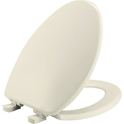 Image de Bemis 7300SLEC 346 Abattant de WC à fermeture lente et retrait facile pour le nettoyage, biscuit/lin, 1 lot allongé