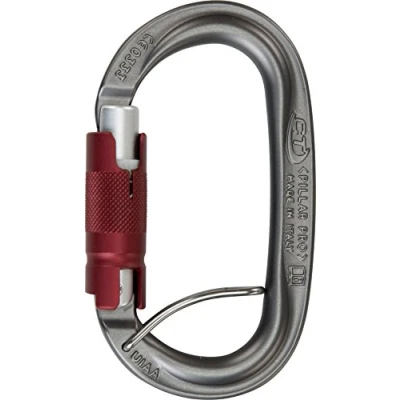 Image de Climbing Technology Pillar Pro Tgl 2C3980LXRACTSTD Mousqueton, Gris/Rouge, Taille Unique