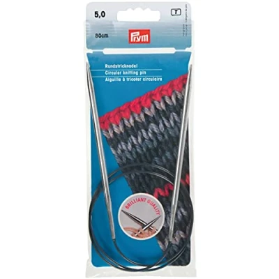 Image de Prym Aiguilles à Tricoter circulaires MS 80 cm 5,00 mm Argent, Laiton, Multicolore, 5