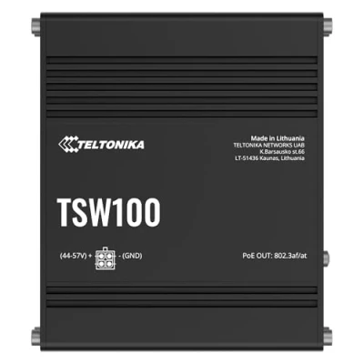 Image de Teltonika TSW100 commutateur réseau Gigabit Ethernet (10/100/1000) Connexion Ethernet, supportant l&#039;alimentation Via ce Port (PoE) Bleu, Métallique