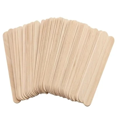 Image de Bâtons de Cire en Bois, 100 Pièces Épilation à Sourcils Applicateurs Jetable Bâtonnets d&#039;Applicateur Bois Petit Cire, 150x18 mm