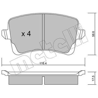 Image de Kit de plaquettes frein, frein à disque METELLI 22 0776 0