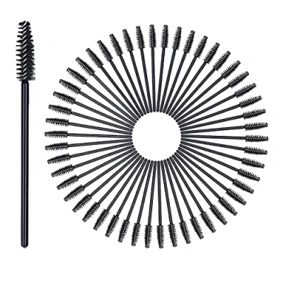 Image de zoerbufan Brosses à Cils Jetables [50 Pièces], Goupillon Cils, Micro Applicateurs Brosses, Brosse Sourcils, Noir Outil de Maquillage Mascara