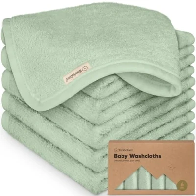 Image de 6 Pack Lingettes de Bébé en Bambou Bio Douces Bambou, Bio, Enfants, Serviettes Bébé, Molleton, Serviette pour le Visage (Pistachio)