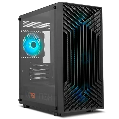 Image de NOX XTREME PRODUCTS Infinity Epsilon Mid Tower M ATX/ITX ARGB Rainbow, Front Mesh, Panneau latéral en Verre trempé, 4 Ventilateurs installés, comp. Cartes Graphiques jusqu&#039;à 310mm, USB 3.0, Noir