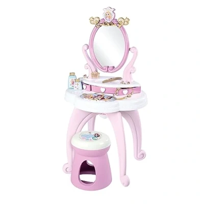 Image de Smoby Disney Princess Coiffeuse 2 en 1 Tabouret + 10 Accessoires Inclus Miroir Orientable Dès 3 Ans 320250