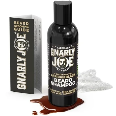 Image de Gnarly Joe Shampoing à barbe 100 % naturel au savon noir africain/huile d’argan/beurre de karité/huile coco idéal pour les peaux sensibles