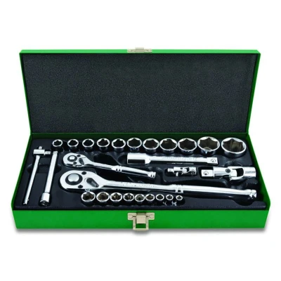 Image de TOPTUL GCAD2802 Jeu de douilles 28 1/2, 1/4 avec fonction crantage
