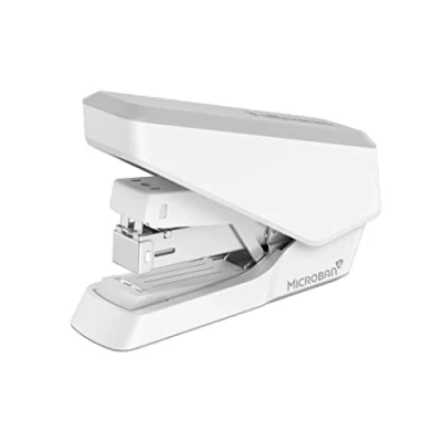 Image de Fellowes Agrafeuse sans bourrage, capacité de 40 feuilles manuelle antibactérienne demi bande EasyPress LX860 Utilisable à la fois avec des agrafes 24/6 mm et 26/6 Blanc
