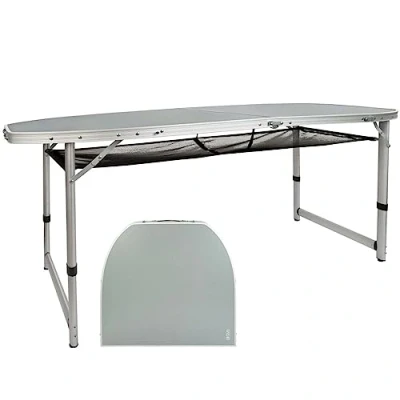 Image de Intex AKTIVE 52866 Grande Plateau en Maille, Portable Plage, Camping, Table Pliante résistante, Aluminium, Forme octogonale, 149 x 80 71,5 cm, Couleur Grise Unisexe Adulte, 149x80x71,5cm