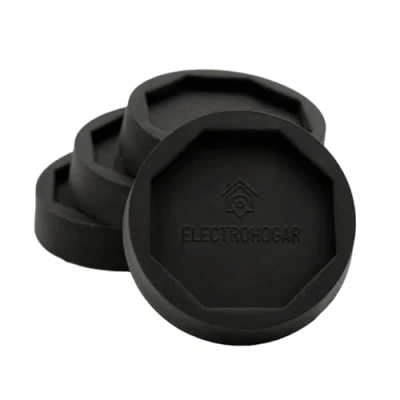 Image de ELECTROHOGAR Patins Anti Vibration pour Machine à Laver 4 Pièces Et Déplacement Compatible avec Bosch, Balay, Siemens, AEG, Electrolux, etc (Noir)