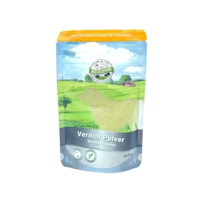 Image de Vermifuge Naturel pour Chien Vermal de Bellfor 80 g, avec Farine Coco et Graines Courge, Renforce Le Système Immunitaire, Aide Contre la Giardia