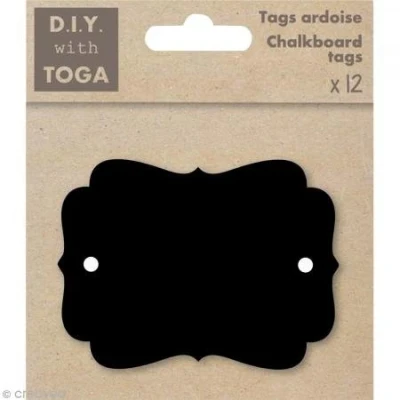 Image de D.I.Y with Toga Etiquettes Ardoise STY003, Autre, Noir, 10 x 11.5 0.5 cm