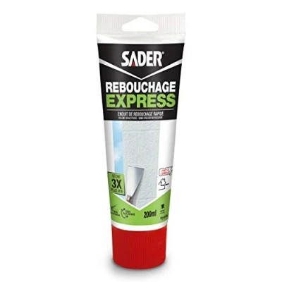 Image de Sader Enduit de Rebouchage Rebouche Tout Express, jusqu&#039;à 1cm Sans Retrait, Intérieur et Extérieur, Séchage Rapide, Pâte Prête à l&#039;Emploi, Gris, Tube 200 ml