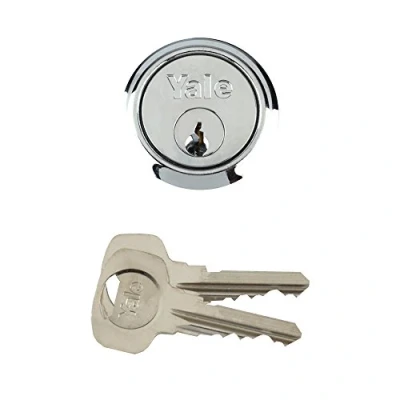 Image de Yale P 6KP1109 CH Cylindre de Jante Rechange, Convient pour Portes 38 à 57 mm, 6 clés fournies, Finition chromée, Visi Packed