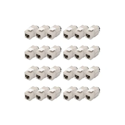 Image de DIGITUS Keystone Module Cat 6A Blindé 24 pièces RJ45 femelle 500 MHz 10GBase T AWG 26 22 Design possible Avec levier d&#039;arrêt Montage sans outils