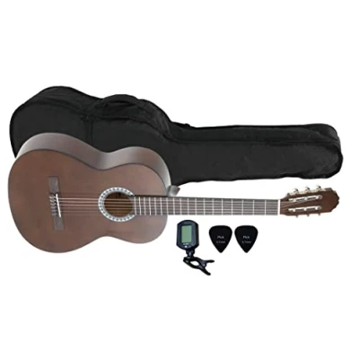 Image de GEWApure Guitare classique BASIC SET 4/4 noyer, avec housse, accordeur Clip et 2 médiators
