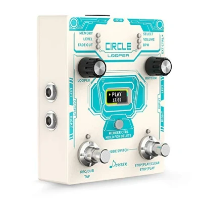 Image de Donner Circle Looper Pedal, Stereo Guitar 40 Slots 160 mins Loop Pedal with Drum Machine 100 Grooves, Tap Tempo, Fade Out