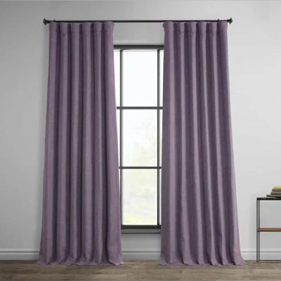 Image de HPD Half Price Drapes Rideaux occultants en Lin synthétique pour Chambre à Coucher et Salon (1 Panneau), 127 x 213,4 cm (l L), Iris