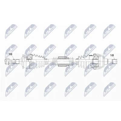 Image de NTY NPW PL 067 Arbre de transmission Essieu avant droit 997 OPEL: Astra J 5 portes, GTC