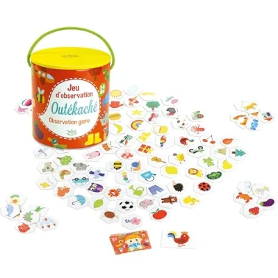 Image de Vilac Jouets éducatifs Jeu d&#039;observation &quot;Outékaché&quot; de recherche et rapidité 100 pièces Développe capacité motrice, reflexion visuel A partir 36 mois 6110S