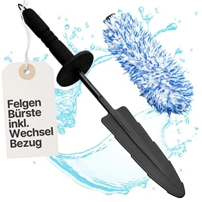 Image de CARMODO® brosse pour jantes en microfibre extra fine Avec housse de interchangeable un nettoyage douceur jusque dans le fond la jante Idéal les qualité