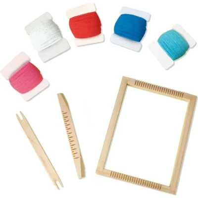 Image de SES Creative 00876 Jeu de Tissage, 60 mètres Fil, 5 Fils Simples Couleur pour Faire Vos Propres Combinaisons, Les Enfants
