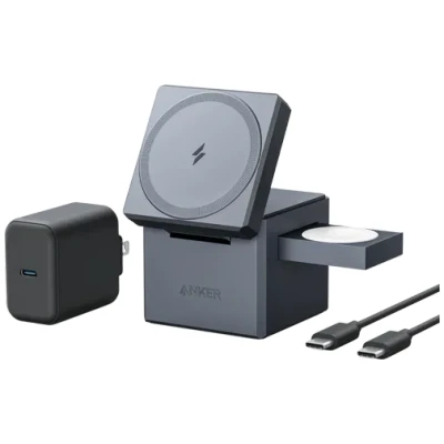 Image de Anker 3 In 1 Cube Chargeur Rapide Sans Fil 15W Gris