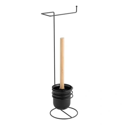 Image de douceur d&#039;intérieur Brosse DEROULEUR Papier WC, Noir, H 53 x 16 15 CM