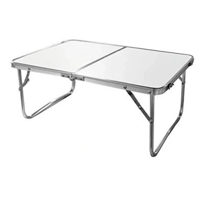 Image de AKTIVE 52812 Table de Camping et Plage Pliable avec Structure en métal, Plateau Bois Fermeture sécurité Crème 60 x 40 26 cm