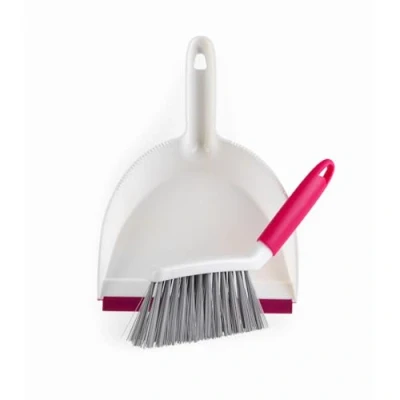 Image de Kleeneze KL082534UFEU7 Anti Bac Ensemble pelle et Balayette à Main, Mini Brosse Antibactériennes, Poignées Ergonomiques, Rose/Gris, Idéal pour la poussière Les Poils d&#039;animaux