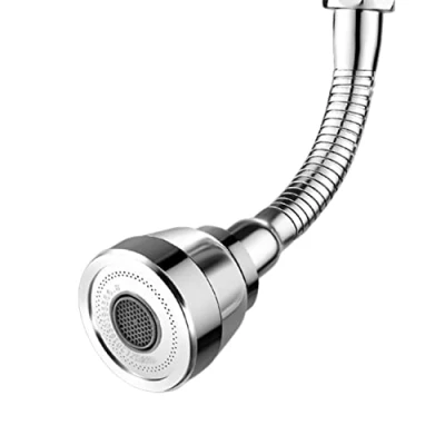 Image de 3 Modes Robinet de Rallonge Pivotant à 360, Aérateurs pour Pivotant, Tête Douchette Evier Cuisine, Adaptateur d&#039;Extension, Embout Corps en Laiton (Argent)