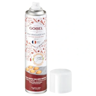 Image de Gobel Spray Alimentaire Démoulage Facile 250 ml 100% Huile Végétale Réduit l’Adhérence des Préparations au Support de Cuisson Sans Goût ni Odeur Fabriqué en France