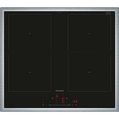 Image de Siemens ED645HQC1E iQ500 Plaque à induction intelligente 60 cm Noir avec cadre pose libre Combo TouchSlider Capteur de Cuisson Pro sans risque brûlure