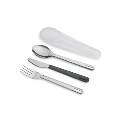 Image de Joseph GoEat ensemble de couverts voyage en acier inoxydable pour 1 personne, réutilisable couteaux, fourchettes et cuillères avec étui la boîte à lunch, le camping