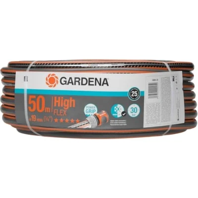 Image de tuyau d&#039;arrosage Comfort HighFLEX de Gardena 19 mm (3/4 Pouce), 50 m : à profil Power Grip, résistance l&#039;éclatement 30 bars (18085 20)