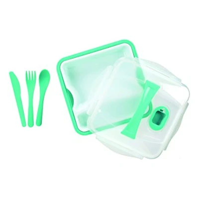 Image de COOK CONCEPT Take Away KA1444 Boite Repas Tupperware Lunch Box Compartiment Plastique Portable Couvert Coloree Lave Vaisselle Coloris Aléatoire !