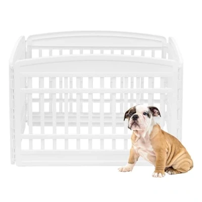 Image de Iris Ohyama, 4 Panneaux Rallonges pour Parc Chien Intérieur, Extérieur, H60cm, Blanc, Cage, Chenil, Enclos, Cloture Chiens, Chiot, Chat, Lapin, Animaux de Compagnie, Plastique,CI 604E Pannel