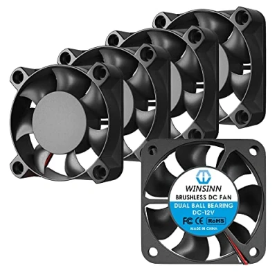 Image de WINSINN Lot de 5 ventilateurs DC 40 mm 12 V 4010 à double roulement billes sans balais x 10 2 broches