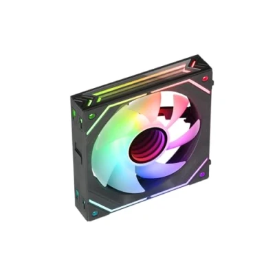 Image de MARSGAMING Mars Gaming MF LINKFINITY Noir, Ventilateur Modulaire PWM 120mm, Système de Connexion LINKFINITY, Éclairage Infinity Mirror ARGB 360, Ultra Silencieux 12dB