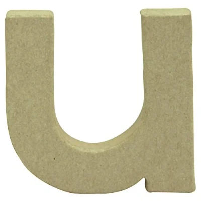 Image de Décopatch AC833C Un support en papier brun mâché 1,5x8,5x8,5 cm, Lettre minuscule u