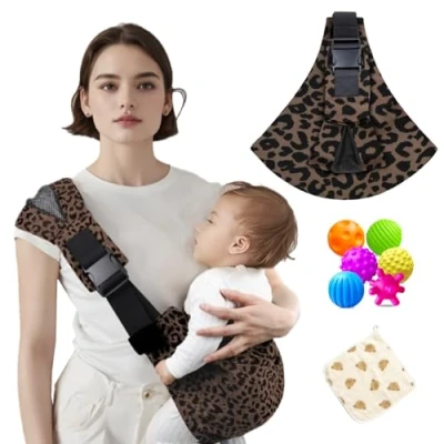 Image de porte bébé réglable, facile à porter pour tout petits, confortable nouveau né jusqu&#039;à 3 36 mois (léopard)