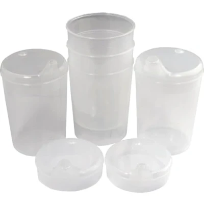 Image de Bill Becher 250 ML Set 5 Sous Parties + 10 Couvercle (Ouverture Pièces 12 X 10mm U.5 Stück 4 4mm) IN Diverses Couleurs de Medi Inn