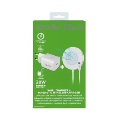 Image de Chargeur sans fil Celly Magchargekit 20W Port Type C Blanc