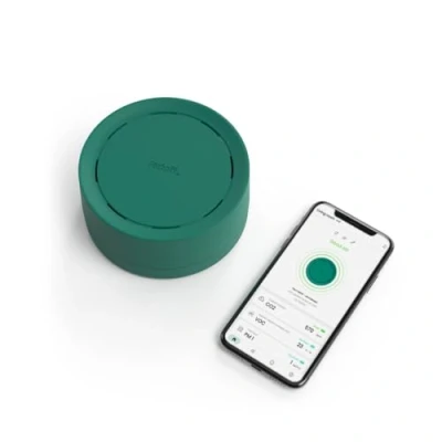 Image de Radoff Now Appareils Mesurant Qualité Air Intérieur avec Détecteur Co2, COV y PM Compatible Alexa, Gadget High Tech Thermomètre Connecté Wifi, Capteur Humidité et Pression Atmosphérique