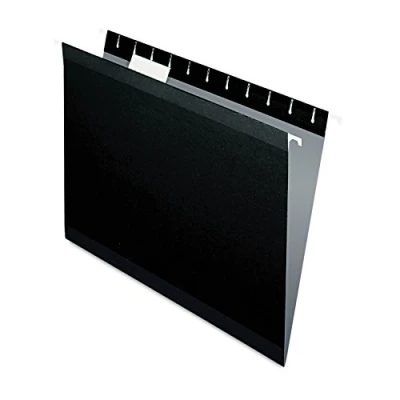 Image de Pendaflex 4152 1/5 BLA Porte documents à suspendre renforcé, taille lettre, noir, coupe 1/5, 25/BX