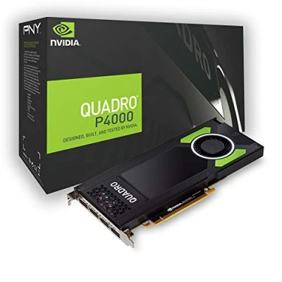 Image de PNY Quadro P4000 Carte Graphique Professionnelle 8GB GDDR5 PCI Express 3.0 x16, Double Slot, 4X Port Display, 5K Support, Ventilateur Actif Ultra Silencieux